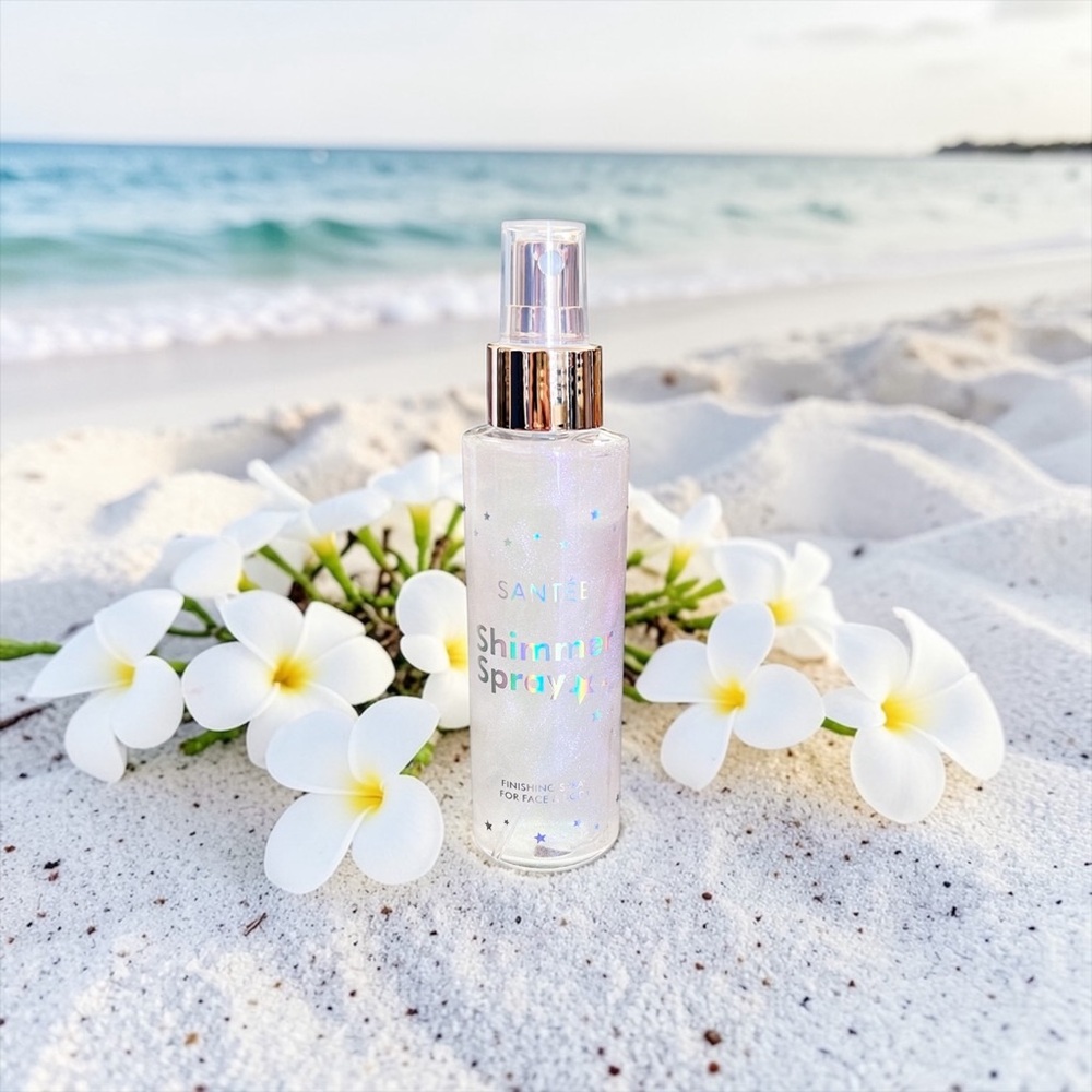 Santee #1 White Pearl Sparkling Highlighter Makeup & Body Shimmer Spray 4.06 oz.